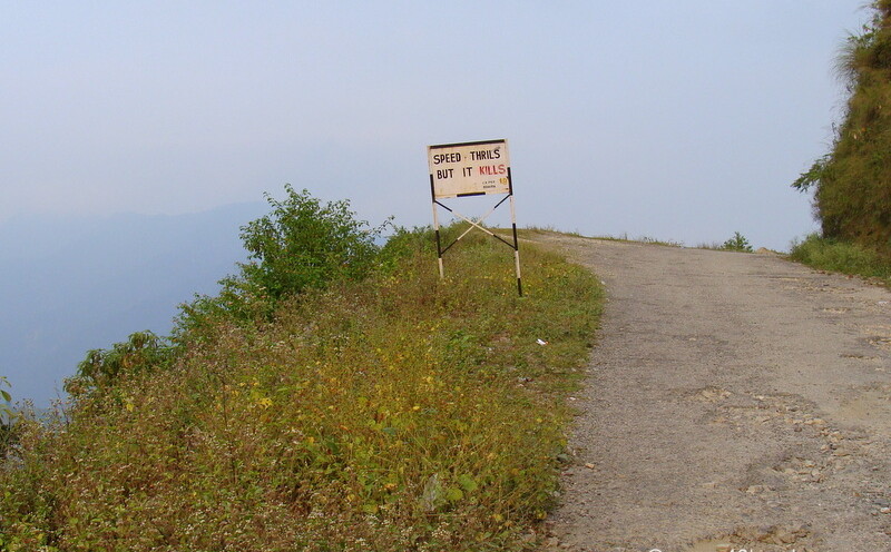 Safe Driving Slogan nearby Diyuli village, Pauri Garhwal, Uttarakhand, India
