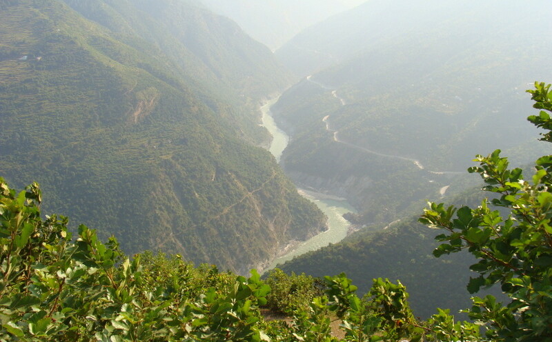 View of Alaknanda River from Mahad Jali, Tehri Garhwal, Uttarakhand, India