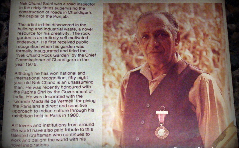 About: Nek Chand Saini at Nek Chand’s Rock Garden, Chandigarh