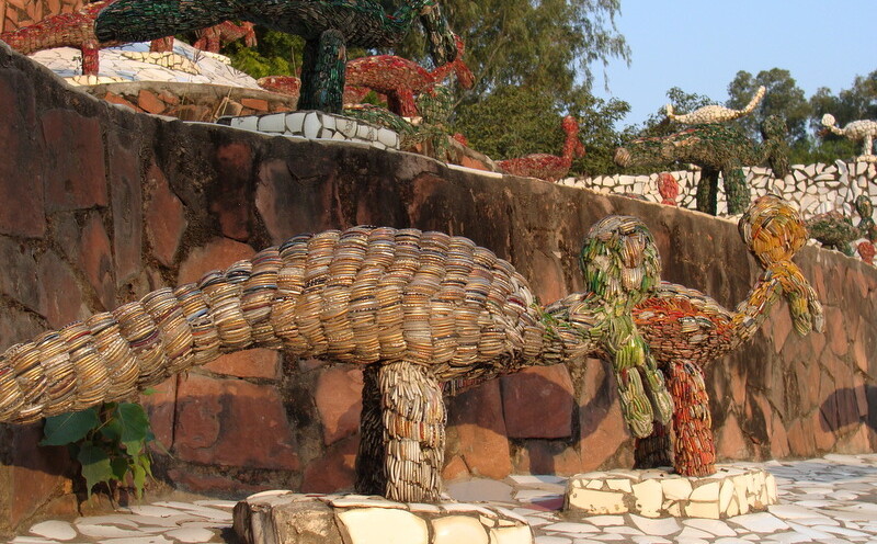 Birds Sculptures Made from Broken Bangles at Rock Garden, Chandigarh