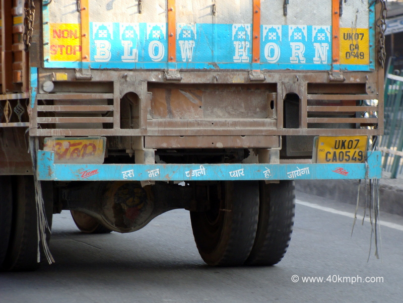 Funny Quote Behind Truck in Rishikesh, Uttarakhand, India