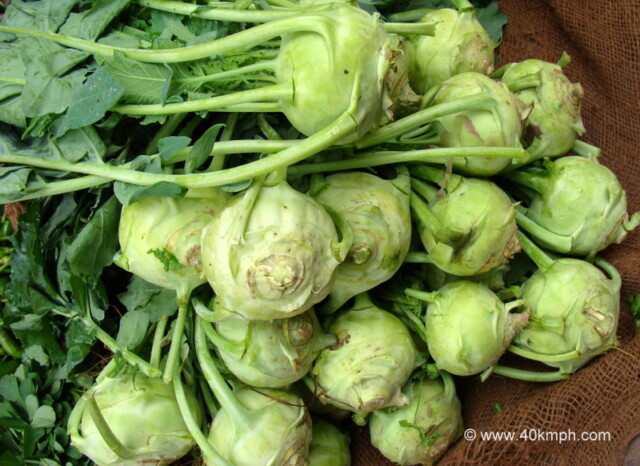 Ganth Gobhi (Knolkhol) at Old Dashashwamedh Road, Varanasi, Uttar Pradesh, India