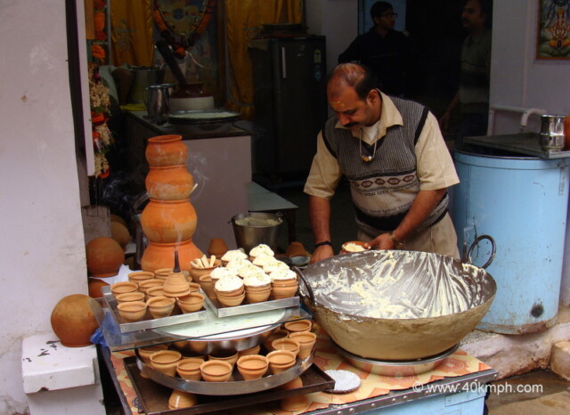 Malaiyo - Seasonal Dessert at Dwarkapuri Milk Bahar, Chowk, Varanasi, Uttar Pradesh, India