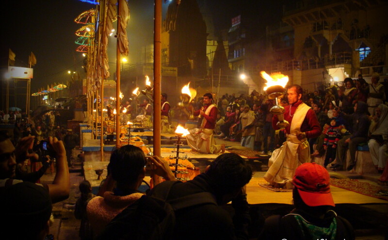 Evening Ganga Aarti at Dashashwamedh Ghat, Varanasi, Uttar Pradesh, India