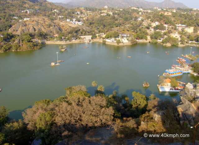 View of Nakki Lake from Toad Rock, Mount Abu, Rajasthan, India