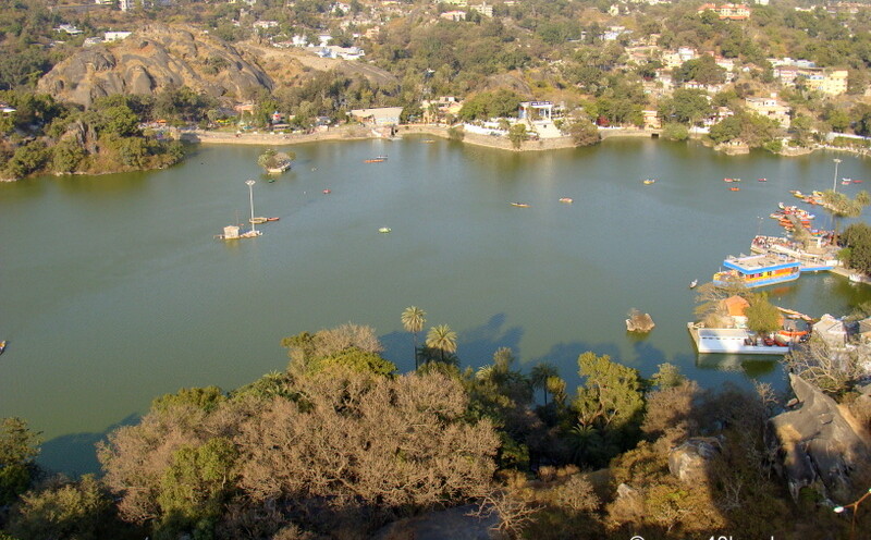 View of Nakki Lake from Toad Rock, Mount Abu, Rajasthan, India