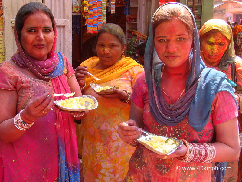 Celebrating Holi with Food and Friends in Barsana, Uttar Pradesh, India