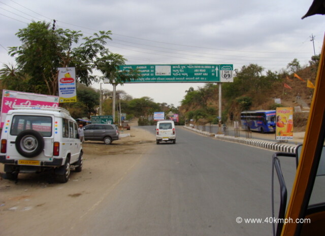 Distance Chart from Ambaji to Mount Abu