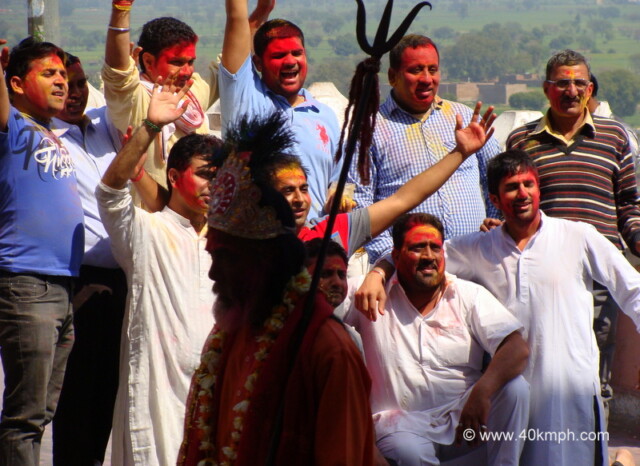 Holi Group Photo at Radha Rani temple, Barsana, Uttar Pradesh, India