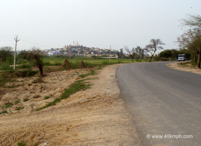 View of Nandgaon from Barsana, Uttar Pradesh, India