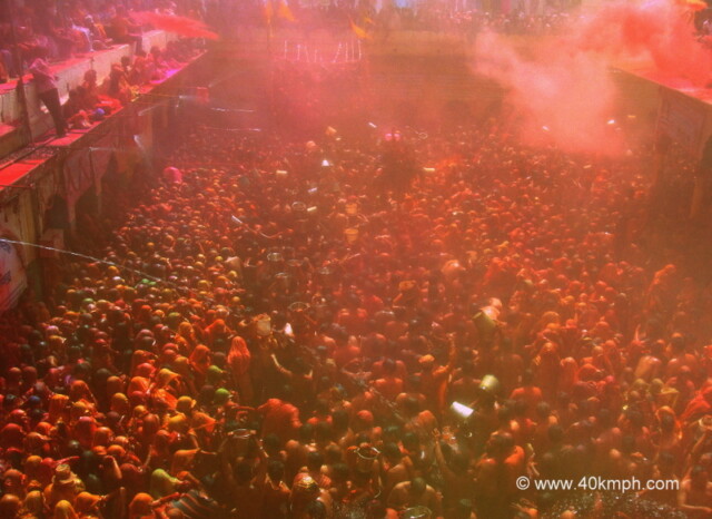 Crowd of Devotees during Huranga Festival at Dauji Temple, Baldeo, Uttar Pradesh, India