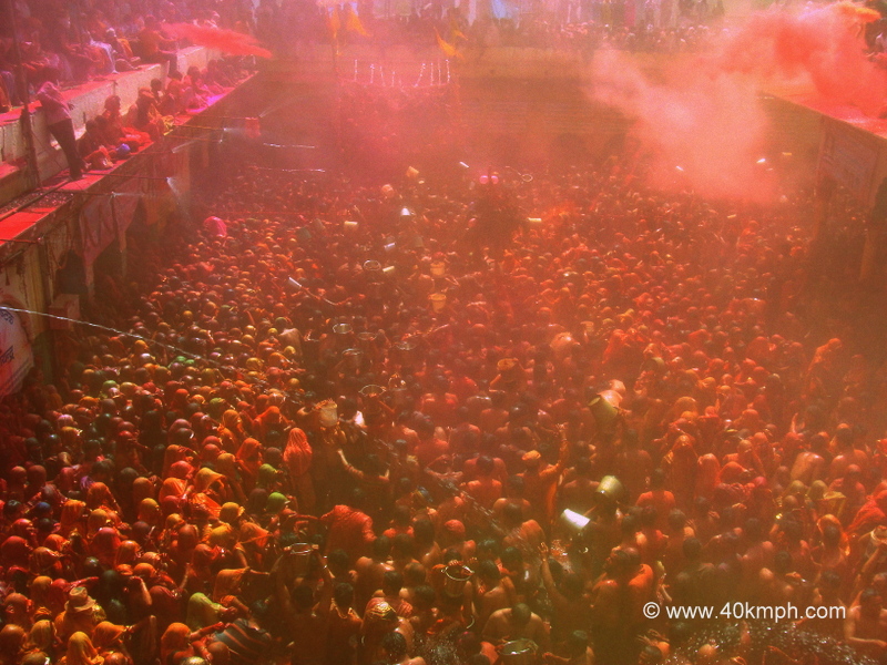 Crowd of Devotees during Huranga Festival at Dauji Temple