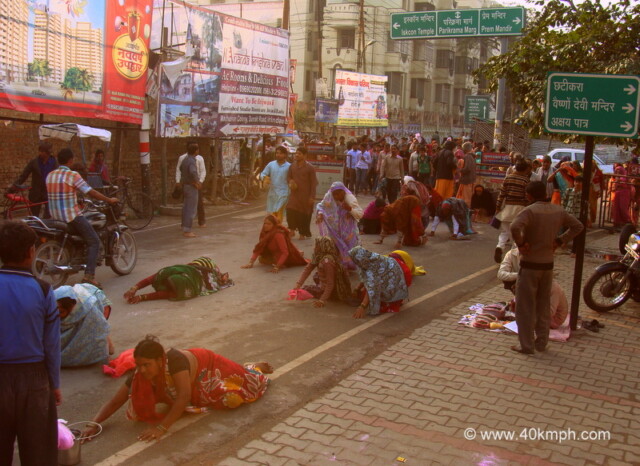 Dandavat Pranam by Devotees at Vrindavan Parikrama Marg, Uttar Pradesh, India