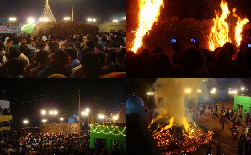 Holika Dahan at Phalen Village, Mathura, Uttar Pradesh, India