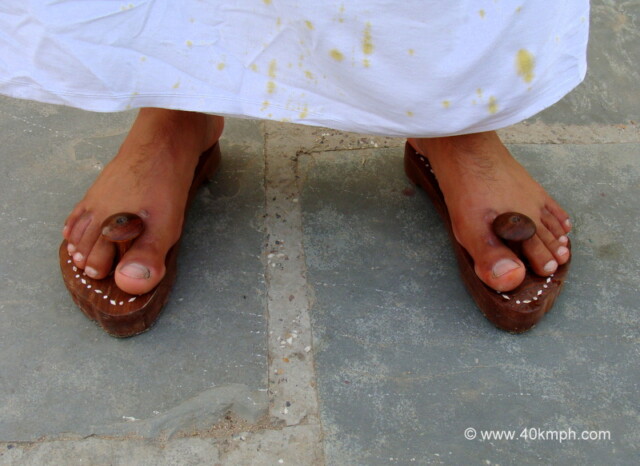 Khadau – Traditional Indian Footwear at Vrindavan, Uttar Pradesh, India