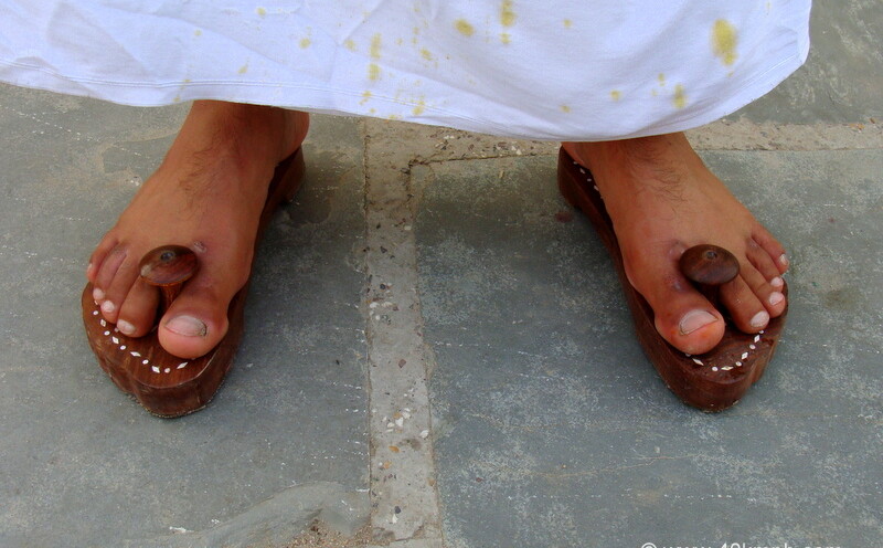 Khadau – Traditional Indian Footwear at Vrindavan, Uttar Pradesh, India