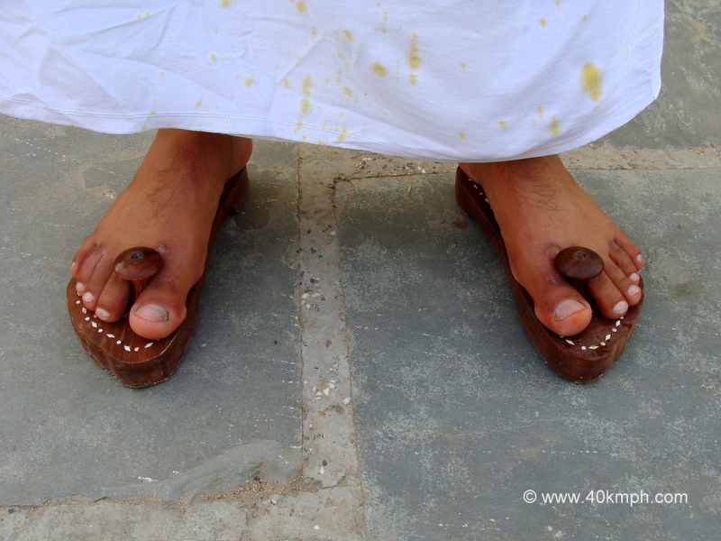 Khadau – Traditional Indian Footwear at Vrindavan, Uttar Pradesh, India