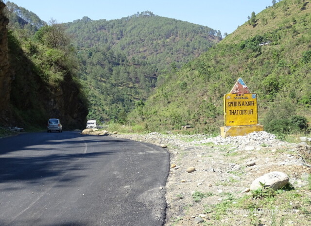 Speed Driving Slogan at Kedarnath – Rudraprayag Road, Uttarakhand, India