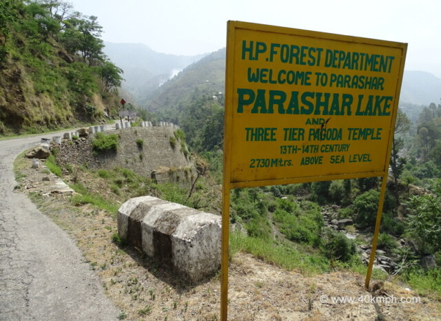 Welcome Sign at Mandi Prashar Road, Himachal Pradesh, India