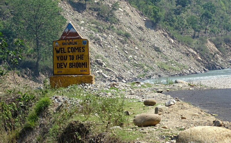 Welcome to Uttarakhand Road Sign at Rudraprayag – Kedarnath Road, Uttarakhand, India
