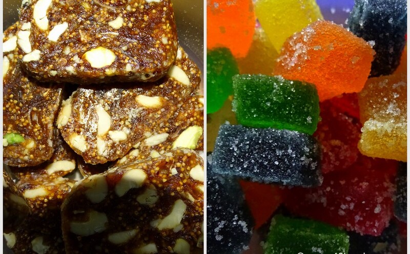 A Collage of Sweets - Anjeer Soft Chikki and Jelly
