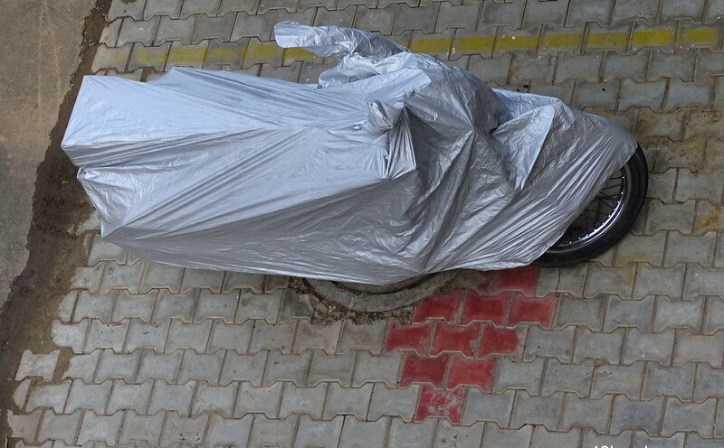 Cover for RE Motorcycle having Ladakh Carrier with Hard Luggage Box