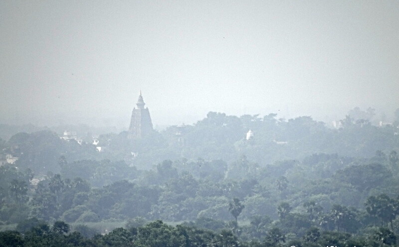 View of Mahabodhi Temple from Dungeshwari Mountain (Gaya, Bihar, India)
