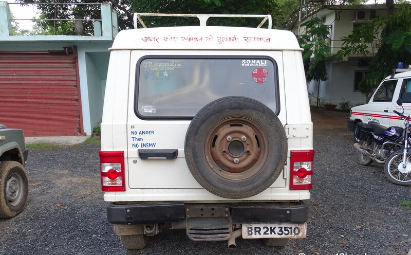 Quote Behind Jeep About Anger Management at Root Institute, Bodhgaya, Bihar, India