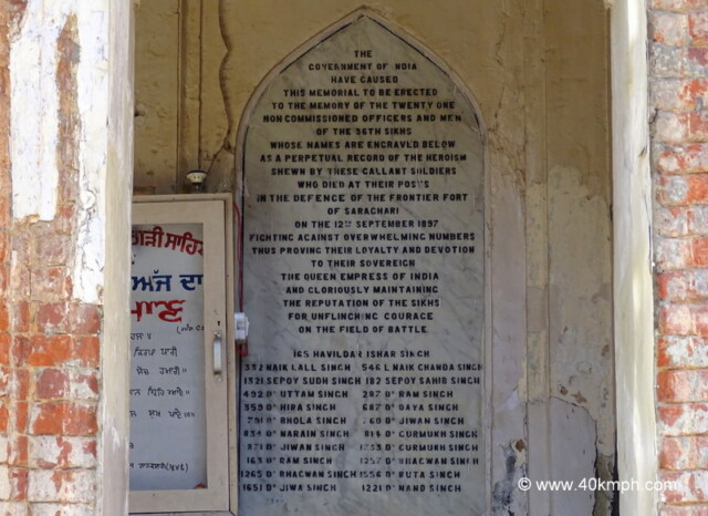 A Memorial at Gurudwara Saragarhi, Amritsar, Punjab, India