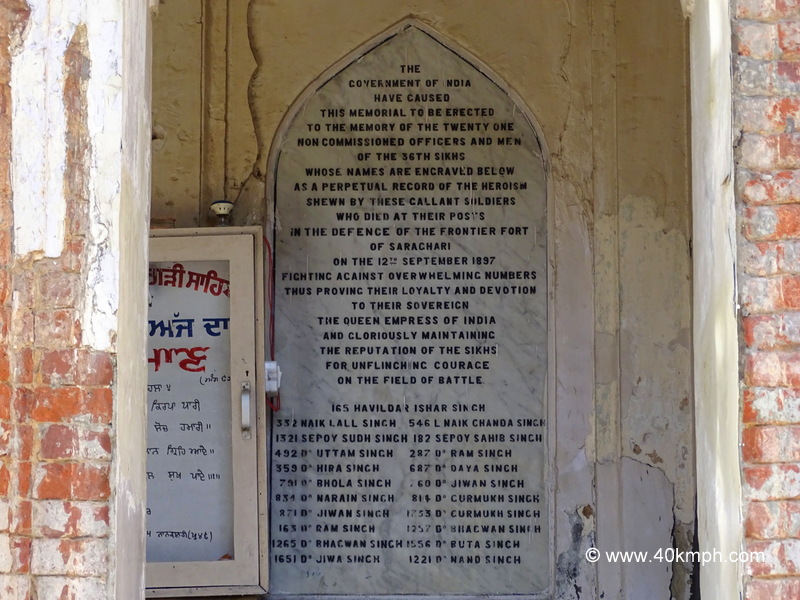 A Memorial at Gurudwara Saragarhi, Amritsar, Punjab