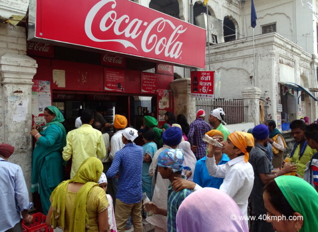 Crowd Outside Soft Drinks Shop near Golden Temple in Amritsar, Punjab, India