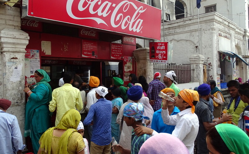 Crowd Outside Soft Drinks Shop near Golden Temple in Amritsar, Punjab, India