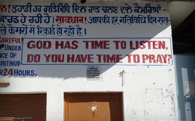 Take Time To Pray Quote at Sri Paonta Sahib in Himachal Pradesh, India