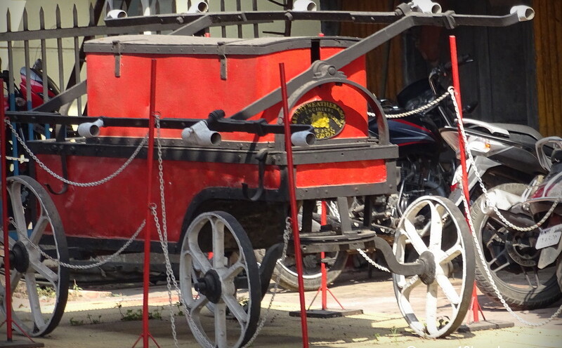 Hand-Pumped Fire Engine at Khadki Railway Station in Maharashtra, India