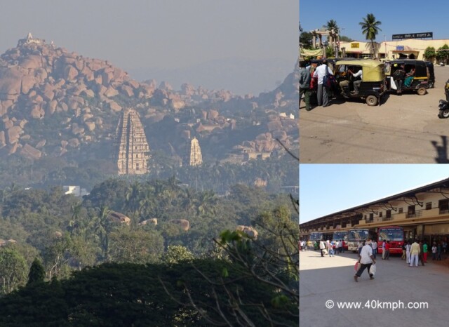 Hospet Railway Station to Hampi by Bus