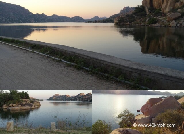 Sanapur Lake near Hampi in Karnataka, India