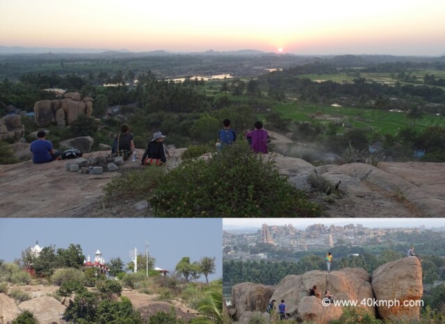 Sunset Point at Virupapur Gaddi near Hampi in Karnataka, India