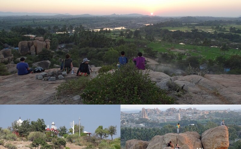 Sunset Point at Virupapur Gaddi near Hampi in Karnataka, India