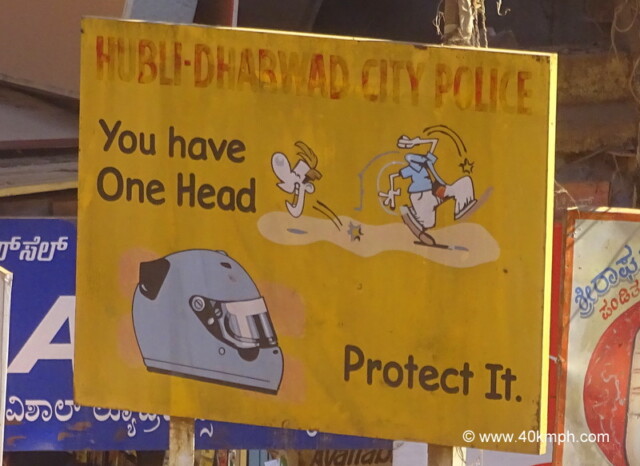 Wear Helmet for Safety at Hubli in Karnataka, India