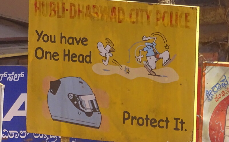 Wear Helmet for Safety at Hubli in Karnataka, India