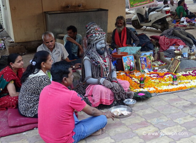 Naga Baba Laden with Beads at Bhavnath Fair 2015 in Junagadh, Gujarat, India