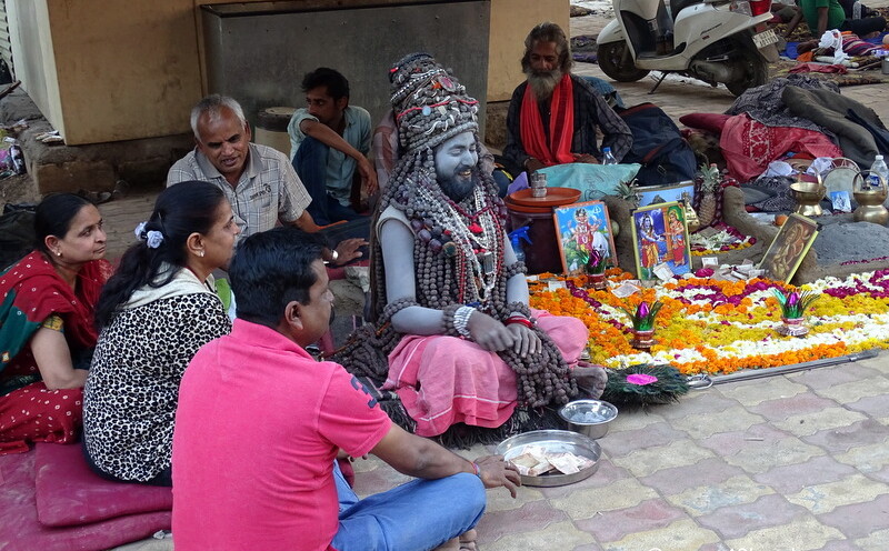 Naga Baba Laden with Beads at Bhavnath Fair 2015 in Junagadh, Gujarat, India