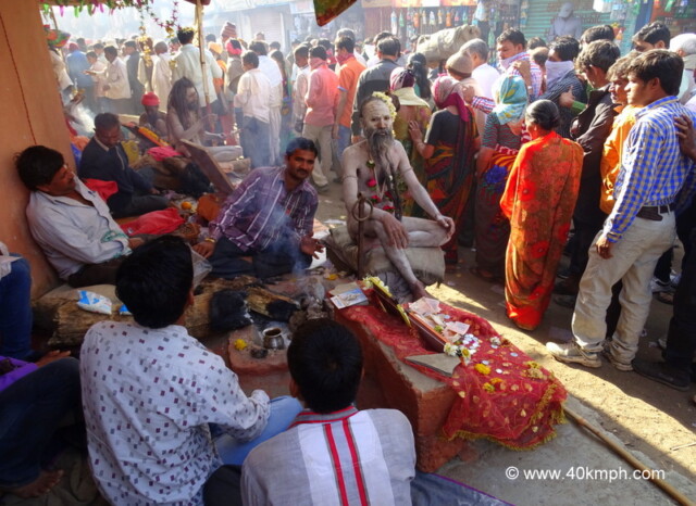 Naga Baba and Devotees at Bhavnath Fair 2015 in Junagadh, Gujarat, India