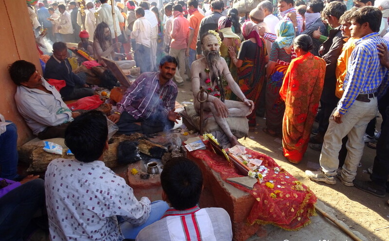 Naga Baba and Devotees at Bhavnath Fair 2015 in Junagadh, Gujarat, India