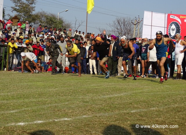 Old Gentleman's 100m Race at Kila Raipur Sports Festival 2015 in Punjab, India