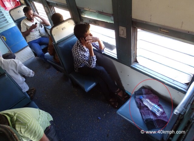 Sign of Occupied Seat in Train General Compartment