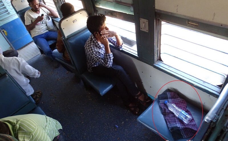 Sign of Occupied Seat in Train General Compartment