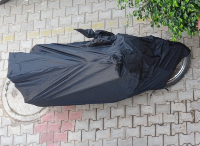 Double Jumbo Black Garage Cover for RE Motorcycle
