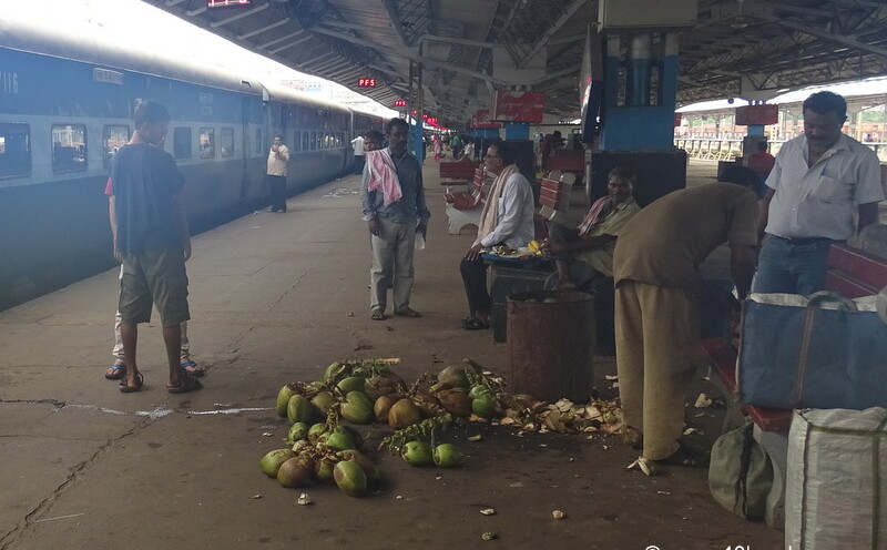 Coconut Water at Kharagpur Railway Station in West Bengal, India