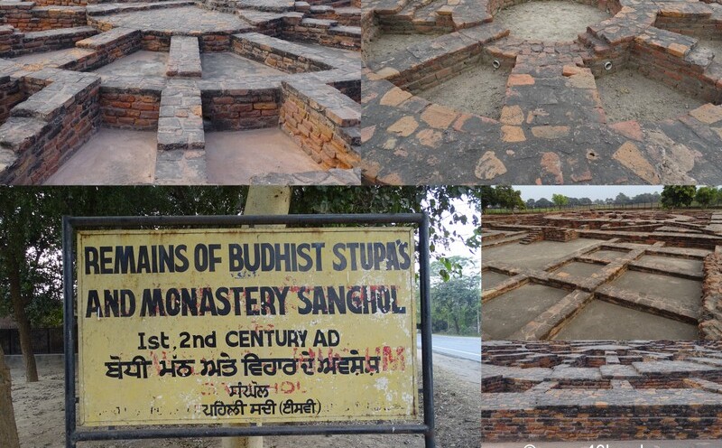 Remains of Buddhist Stupas and Monastery in Sanghol, Punjab, India